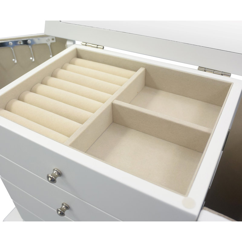 Wood Jewelry Box +, White