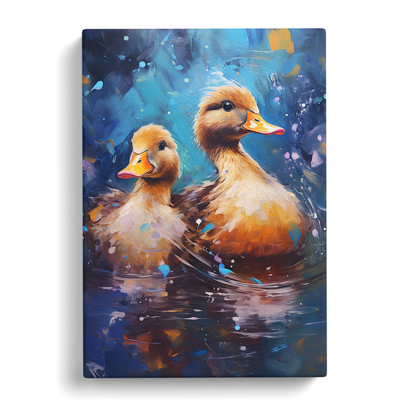 Duck Expressionism No.2 - Wrapped Canvas, 76cm H x 50cm W x 3cm D