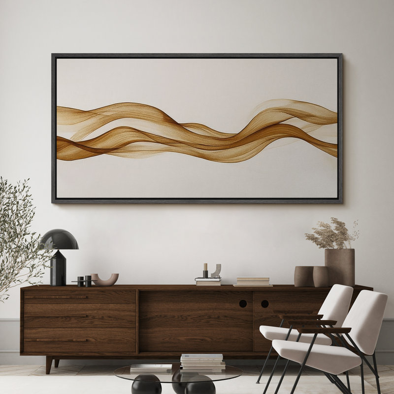 Grande impression sur toile encadrée - reproduction abstraite neutre pour décoration murale minimaliste moderne, Noir