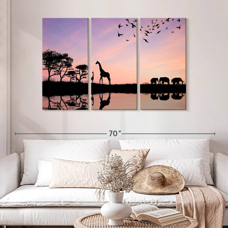 Animaux d'Afrique safari, H 32 po x l 50 po