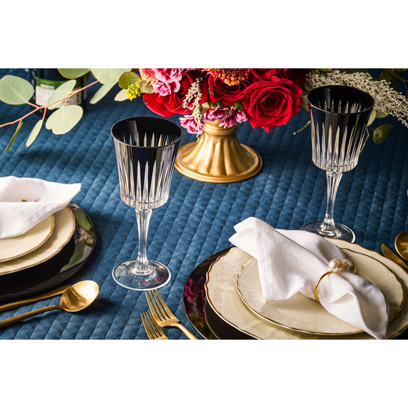 Crystal Goblet, Black, 10 oz.
