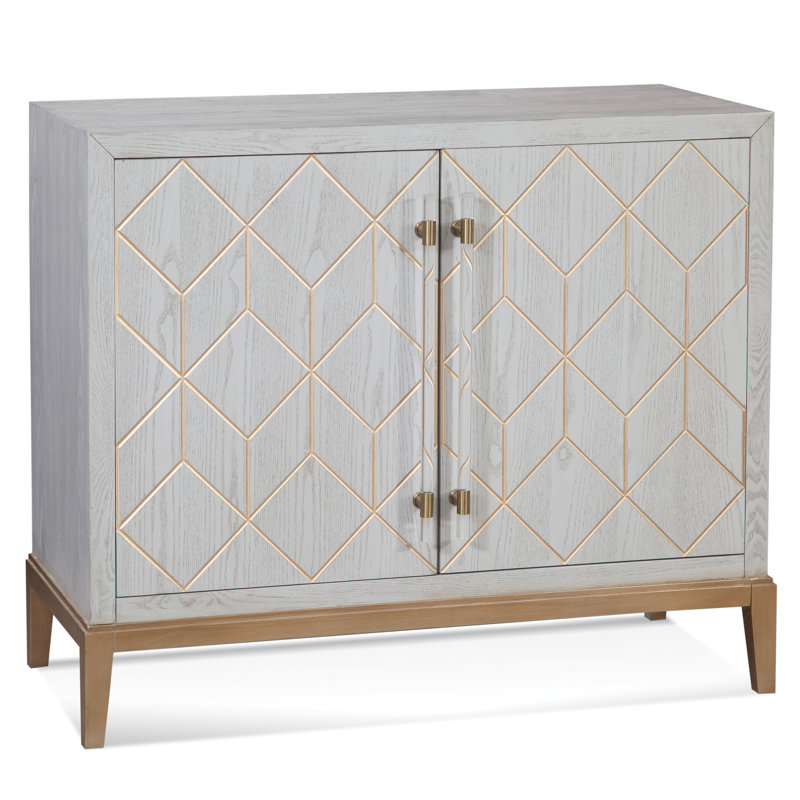 Perrine Accent Cabinet, Gray/Gold