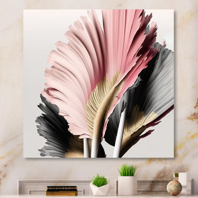 Gerbera rose et grise, fleurs hyperréalistes - reproduction sur toile