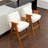 Counter Height Upholstered Bar Stool With Armrests And Solid Wood Legs-1326382103