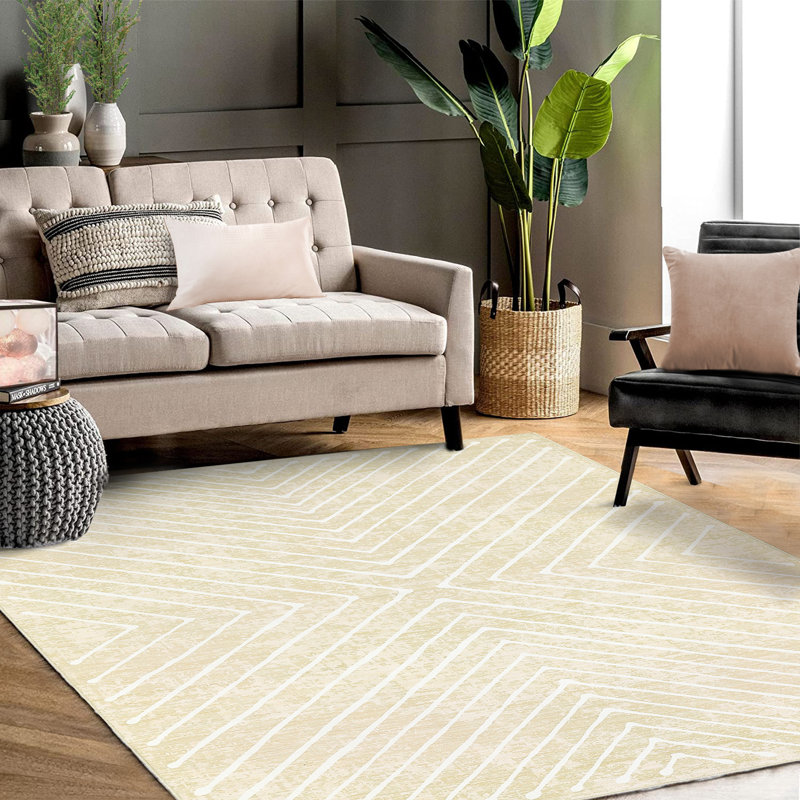 Tapis lavable à rayures Modern Modern, Rectangle 8 pi x 10 pi