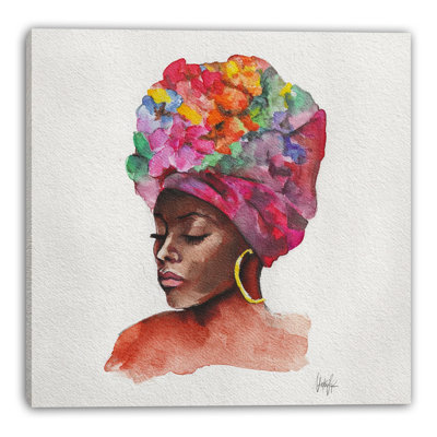 «Radiant Headwrap Bloom», art mural sur toile tendue