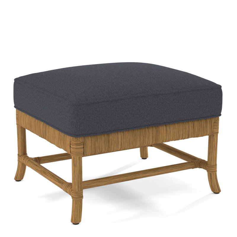 Lafayette Ottoman, Honey, Blue and Cream Stripe; 0201-64