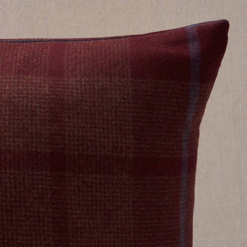 Montana Wool Plaid Pillow, Red Geometric