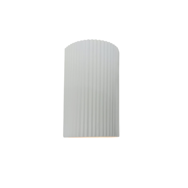 Applique murale en céramique Beda, H 9,5 po x l 5,75 po x P 4 po, Blanc lustré