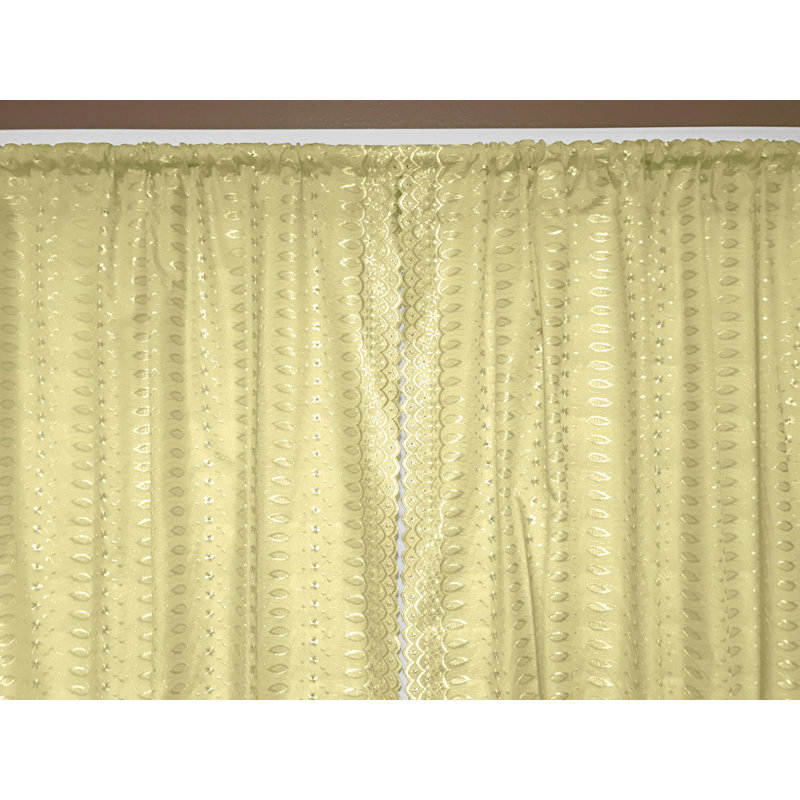 Hollander Cotton Blend Room Darkening Curtain Pair, Pale Yellow, 42" W x 108" L