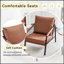 Fauteuil d'appoint moderne en similicuir, fauteuil rembourré simple avec structure en métal noir robuste, fauteuil de lecture industriel pour salon, chambre, bureau, salle d'attente-855777207