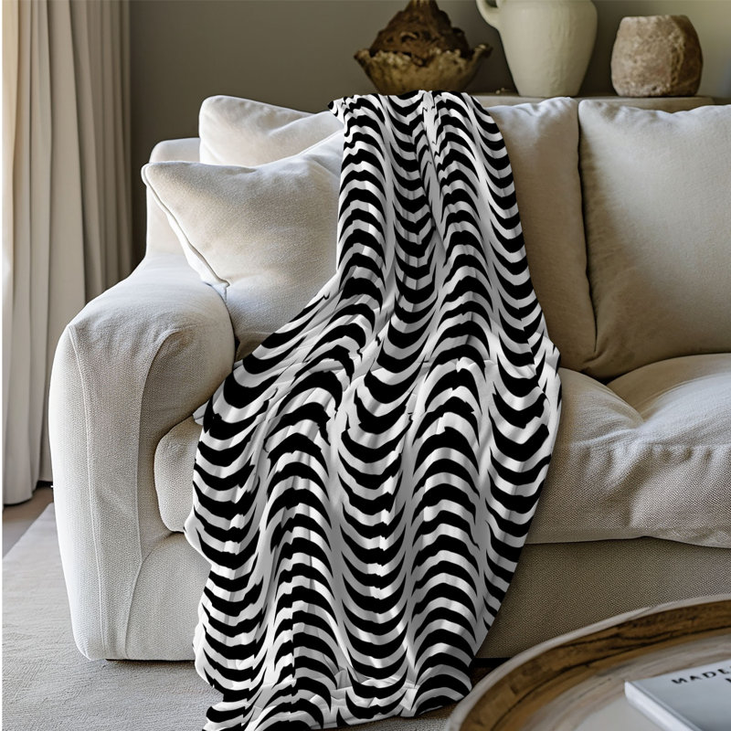 White Ebony - 1 Piece Premium Sherpa Blanket 0176, 60" W x 80" L