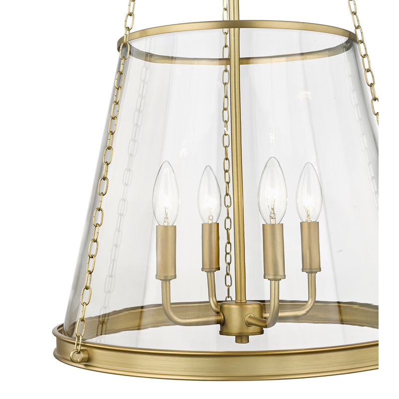 Luminaire suspendu 4 lumières Malvern, Laiton frotté