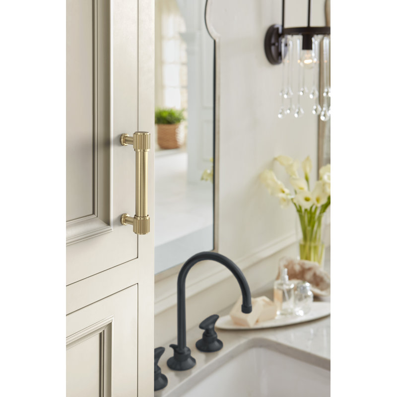 Poignée d'armoire Farewind, 3 3/4", Champagne doré
