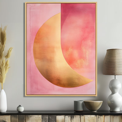 Art mural abstrait rosé, toile métallique rose, Cenobio