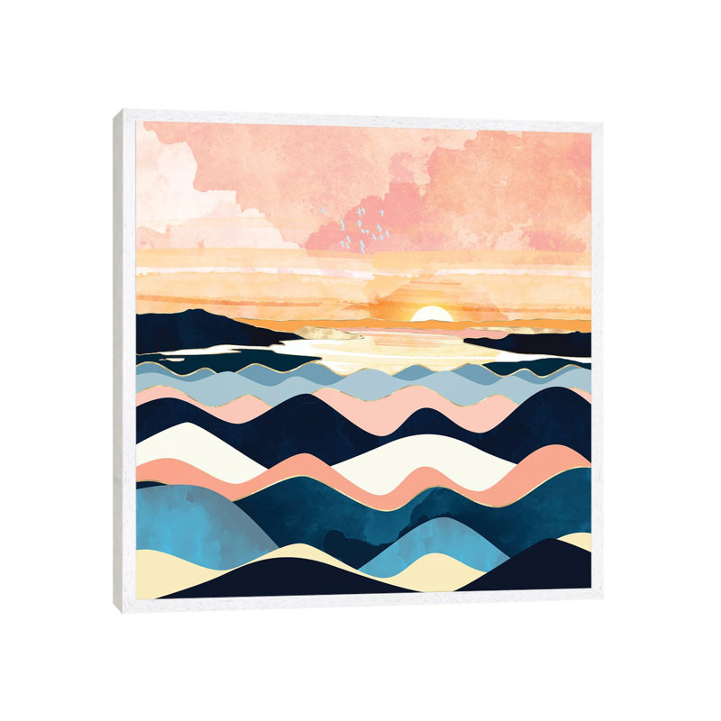 Autumn Ocean - Print on Canvas, 93.98 cm H x 93.98 cm W, White Framed