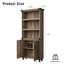 Bibliothèque rustique en chêne à 5 tablettes avec armoire à 2 portes