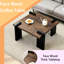 Table basse en noyer de 31,5 po x 31,5 po x 16,6 po pour le salon minimaliste moderne, structure et table facile à nettoyer, ajoutant une touche contemporaine-1786430596