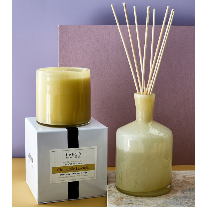 Chamomile Lavender Hand-Blown Glass Reed Diffuser