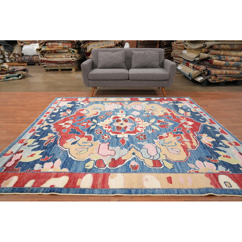 Tapis bleu Oushak 8 x 8