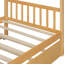 Lit simple naturel avec lit gigogne escamotable, construction en pin, lit en forme d'imagination, deux têtes de lit confortables, super soirées pyjama, conception fantaisiste de 41,5 po de largeur, confortable-995818410