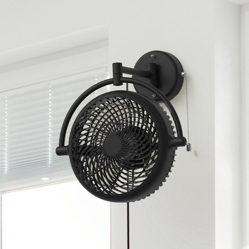 Ventilateur mural 13 "avec bras pliant, Noir