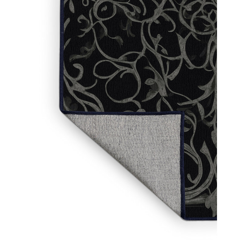 Tapis noir Elegance, Rond 5 pi