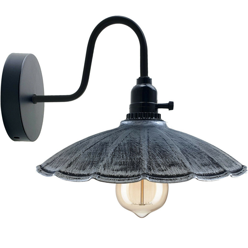 Langston Armed Sconce, Brushed Silver