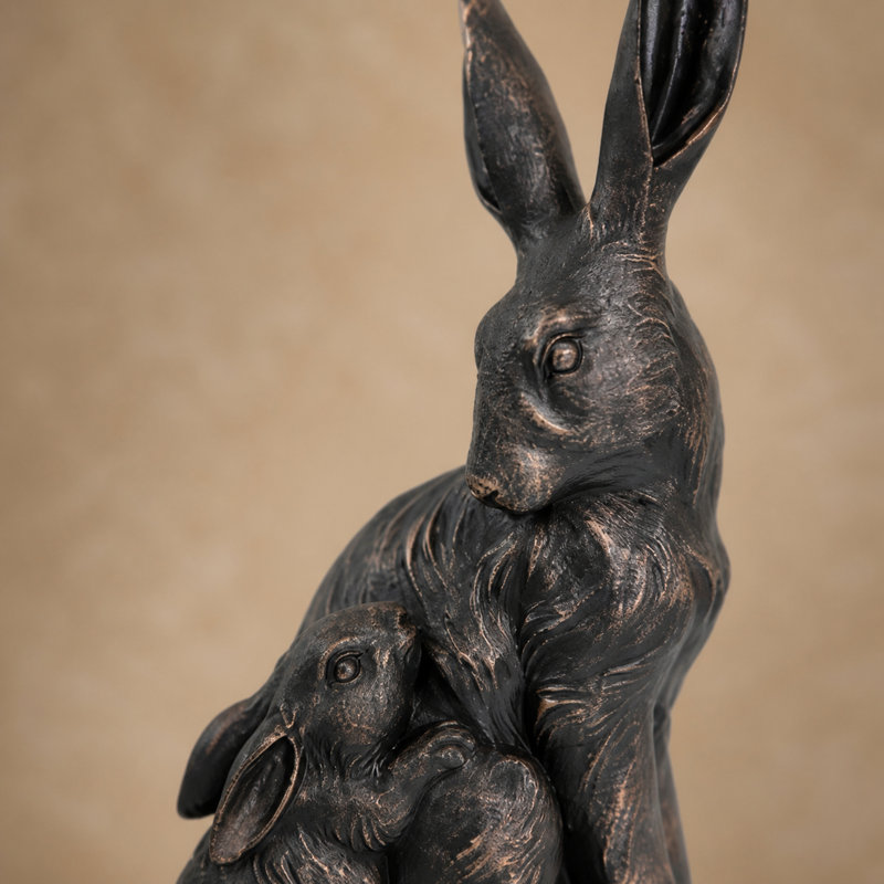 Mother Hare and Baby Garden Statue