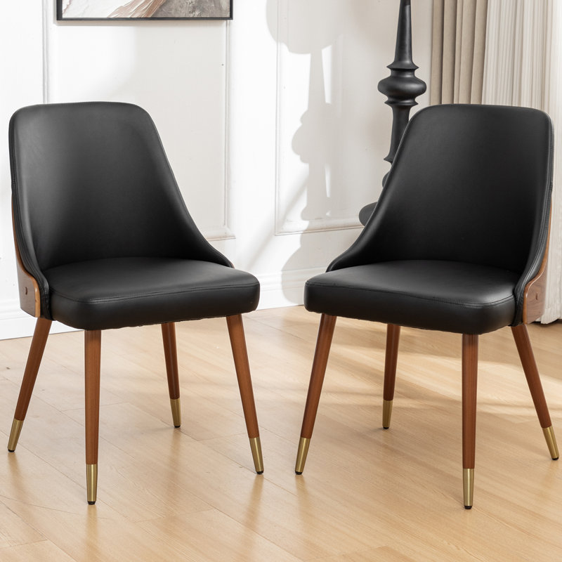 Ensemble de 2 chaises parsons rembourrées Jahmai, Noir, noir, noir, noir