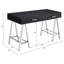 Élégant bureau noir avec port et 2 tiroirs de rangement pratiques en métal avec deux caractéristiques importantes-117241474
