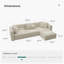 Ensemble de canapé modulaire Zola, en forme de L, crème Zola-195863588