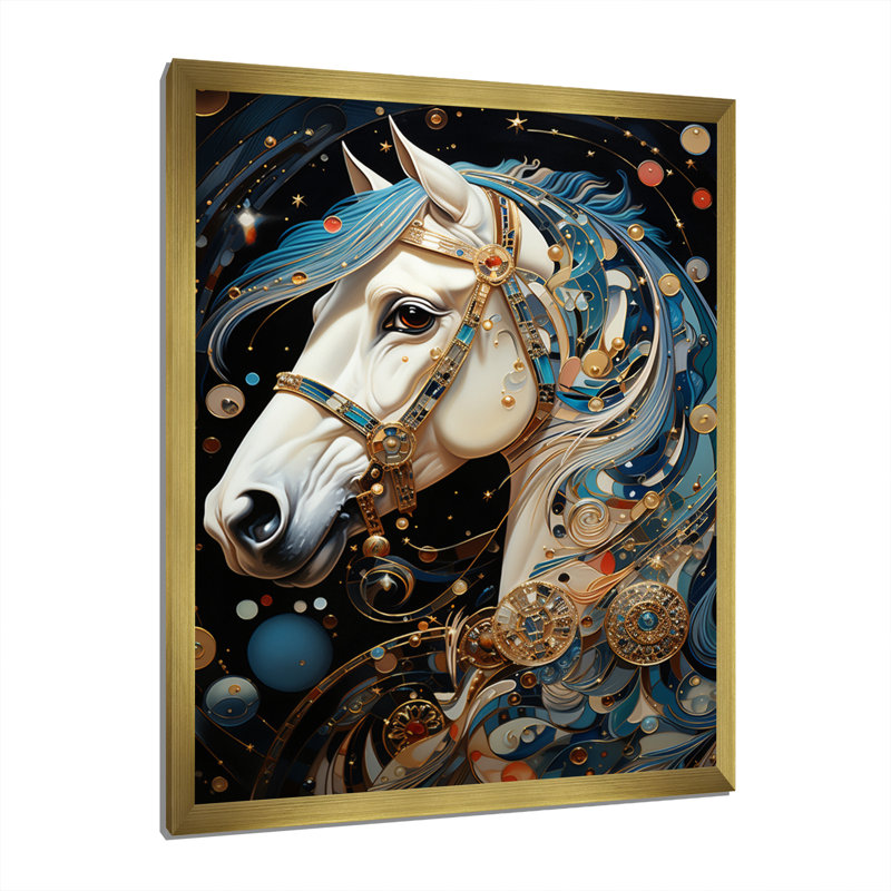 «Yohanna Carousel Whirling Wonder Pointillism II», reproduction sur toile, H 32 po x l 24 po x P 1 po, Encadrement doré