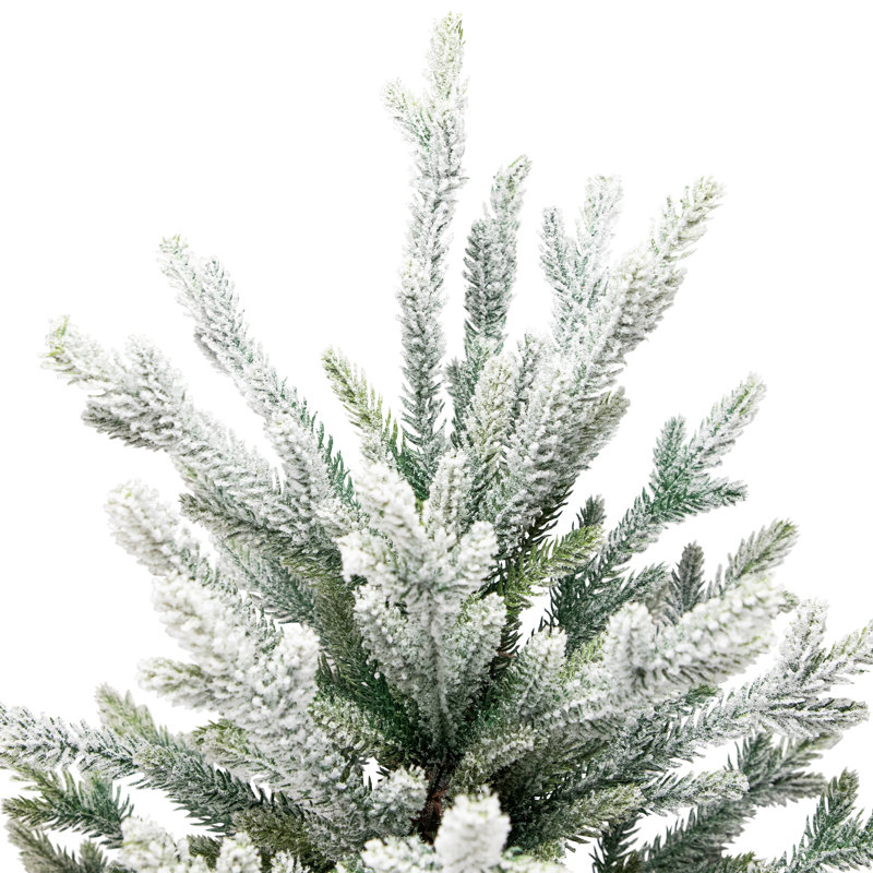 Real Touch Medium Flocked Snowcap Fir Artificial Christmas Tree - 6.5' - Unlit