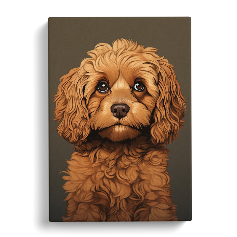 Cockapoo Minimalism Art No.3 - Wrapped Canvas, 60cm H x 40cm W x 3cm D