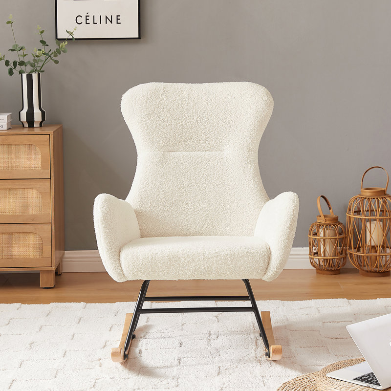 Chaise berçante en tissu Teddy