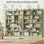 Bibliothèque double en bois à 6 niveaux H 74,3 po x l 47,2 po (ensemble de 2)-1209258710