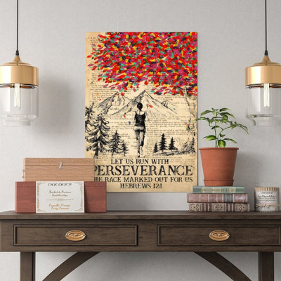 Canvas Wall Art Let Us Run With Perseverance Poster Vintage Poster Print Home Decor