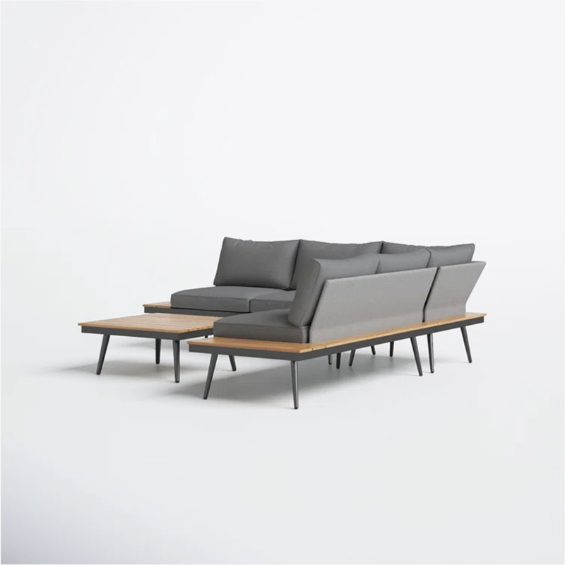 Ensemble de conversation d'extérieur pour 4 personnes avec coussins