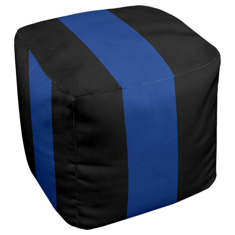 Repose-pieds cube à rayures pour basket-basket durham, Noir / bleu / noir