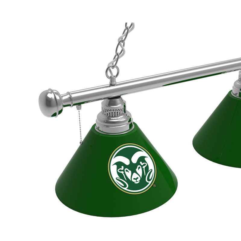 3 - Light Pool Table Lights Pendant, Chrome, Colorado State Rams