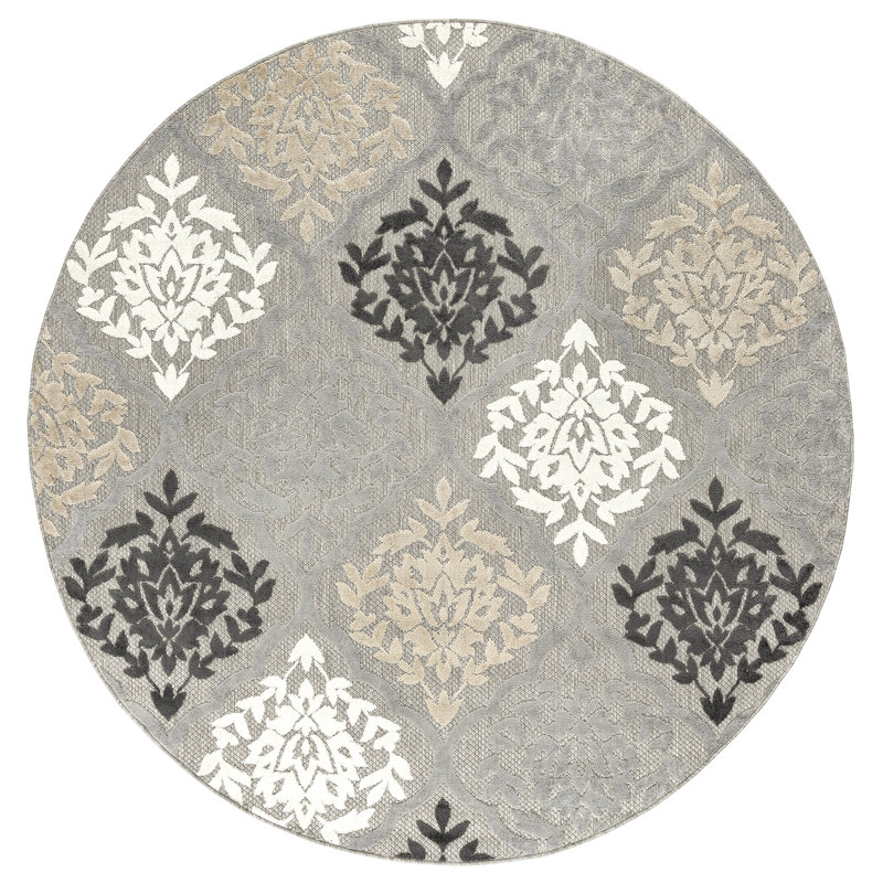 Acil Machine Woven Area Rug, Round 5'3''