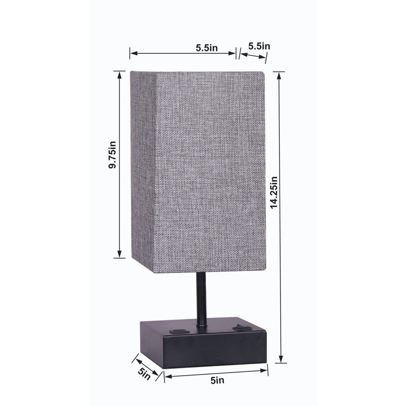 Niav Metal Table Lamp Set with USB (Set of 2)