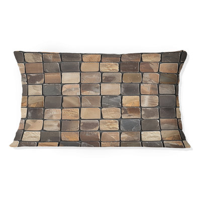 Carreaux de mosaïque brun II - coussin lombaire moderne