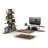 Mid Century Modern Tv Stand 4 Shelves Open Storage Metal Cords Entertainment Centre 56 Inch Low Tv Unit-424572805