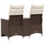 Canapé de jardin inclinable Vidaxl - brun-116119959-116119958