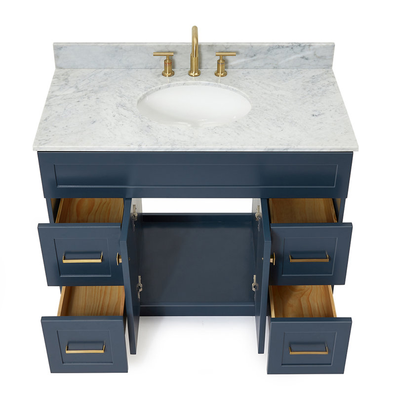 Ensemble de meuble-lavabo simple 43 po Partham, Bleu minuit