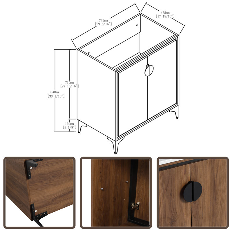 Base de meuble-lavabo simple 29,3 po seulement