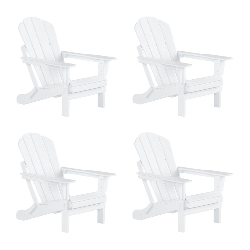 Chaise Adirondack pliante en PEHD Vinnie, Blanc