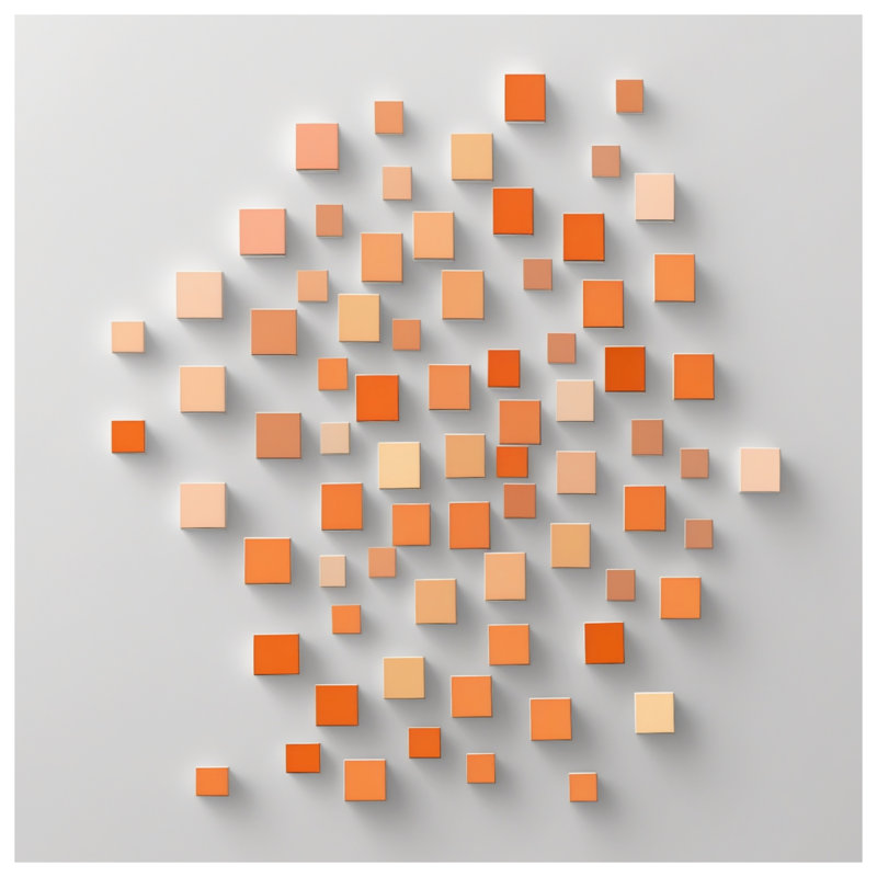 Couvertures carrés orange et beige, 60in W x 80in H